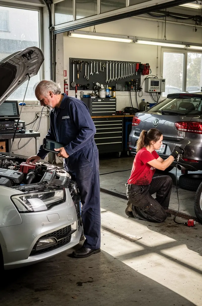 Professionelle Reparaturarbeiten und Serviceleistungen in einer vertrauenswürdigen Autowerkstatt in Deutschland.